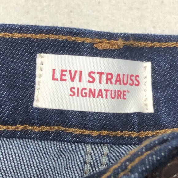 Levi Strauss Signature Straight Fit Blue Denim Jorts Size 42 - Picture 3 of 8